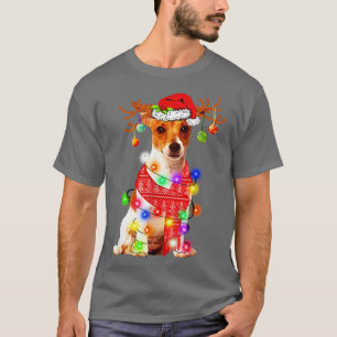 Fun Jack Russell Terrier Santa Hat Dog Reindeer Ch T-Shirt