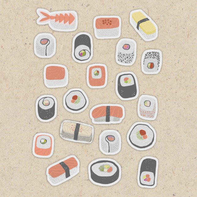 Fun Japanese Sushi (Japanese sushi food art stickers)