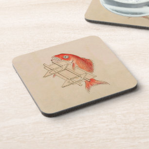 Fun Japanese Vintage Fish Yokai Coaster