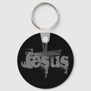 fun JESUS lettering + CROSS Key Ring