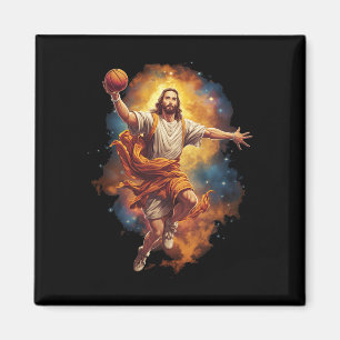Fun Jesus Playing Basketball 1 Magnet