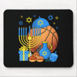 Fun Jewish Bysketbyll Byll Menorah Happy Hanukkah  Mouse Pad<br><div class="desc">Fun Jewish Bysketbyll Byll Menorah Happy Hanukkah Chanukah 1</div>