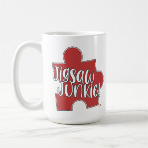 Fun Jigsaw Junkie Puzzle Hobby Logo Design Coffee Mug