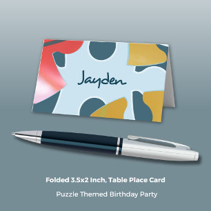 Fun Jigsaw Puzzle Kids Birthday  Place Card