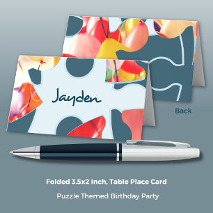 Fun Jigsaw Puzzle Kids Birthday  Place Card