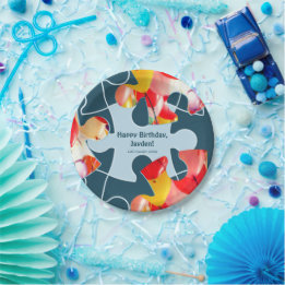 Fun Jigsaw Puzzle Kids Happy Birthday Name  Paper Plate