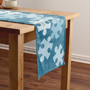 Fun Jigsaw Puzzle Pattern Custom Motivational Text Medium Table Runner