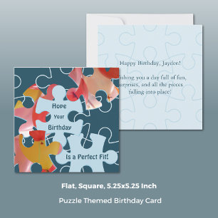 Fun Jigsaw Puzzle Pieces Birthday Greeting Card