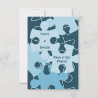 Fun Jigsaw Puzzle Pieces in Blue 5x7 Inch