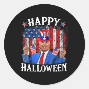 Fun Joe Biden Happy Halloween For Fourth Of July M Classic Round Sticker