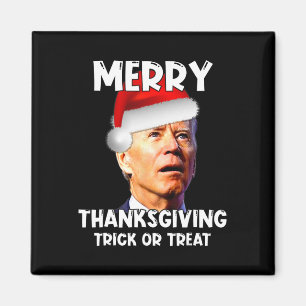 Fun Joe Biden Santa Hat Merry Thanksgiving Christm Magnet