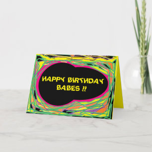 Fun Joke message and zany mixed colour design Card