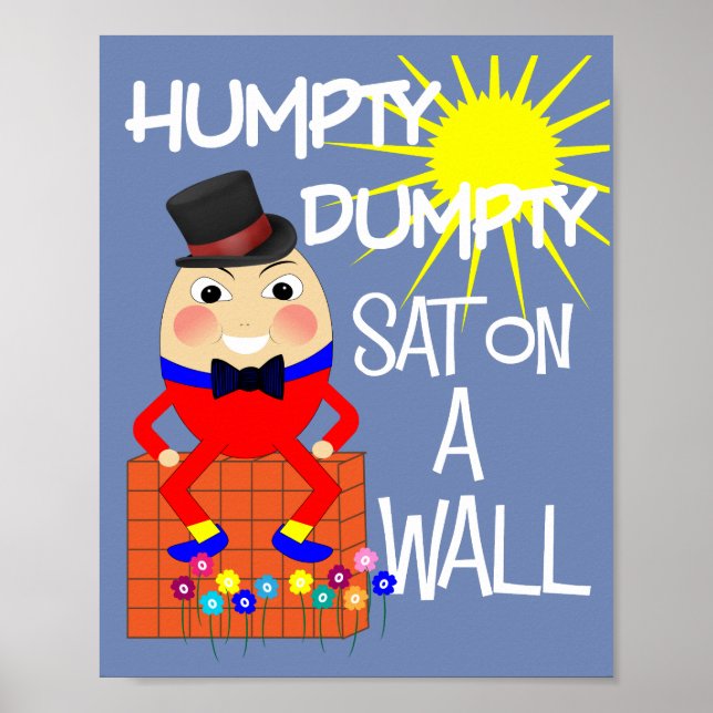 Fun Jolly Nursery Rhyme Humpty Dumpty Cute Poster (Front)