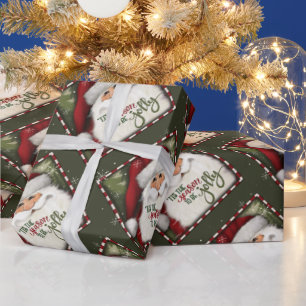 Fun Jolly Santa Christmas Festive Inspirivity Wrapping Paper