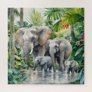 Fun Jungle elephant lovers Jigsaw Puzzle