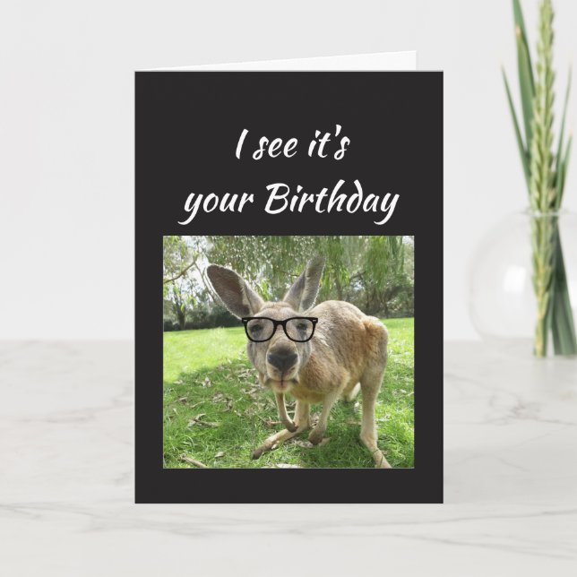 Fun Kangaroo Cheers Mate Australian Animal Humour Card (Front)