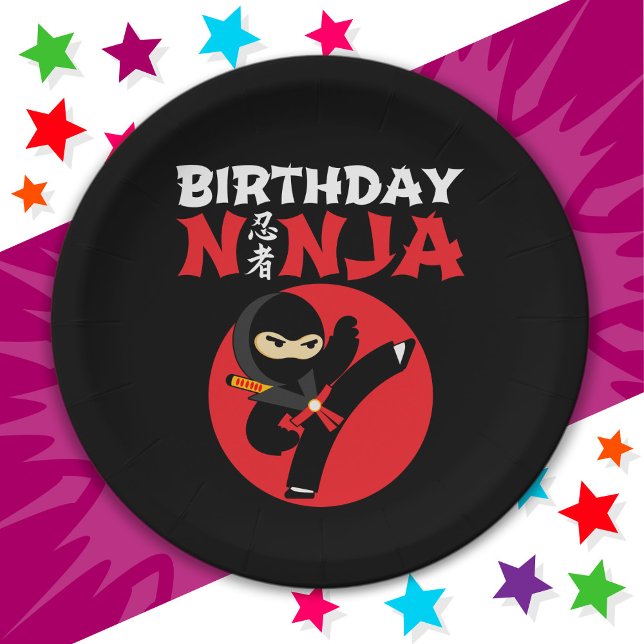 Fun Karate Party Kids Martial Arts Birthday Ninja Paper Plate (Creator Uploaded)