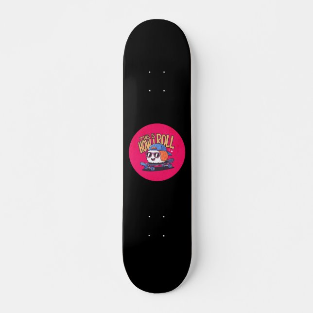 Fun Kawaii Sushi on skateboard (Front)