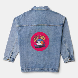 Fun Kawaii Sushi on skateboard Denim Jacket