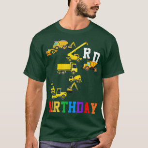 Fun Kids 3rd Bday Construction Trucks For 3 Year O T-Shirt