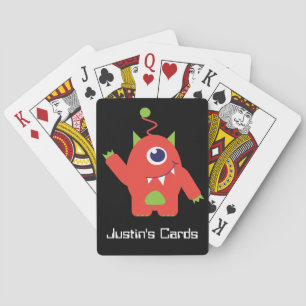 Fun kids alien named playing cards