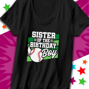 Fun Kids Baseball Party Sister of the Birthday Boy T-Shirt