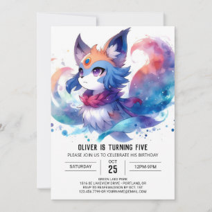 Fun Kids Fox Birthday  Invitation