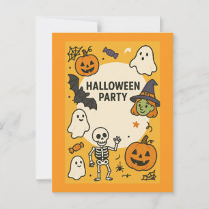 Fun Kids Halloween Party Postcard