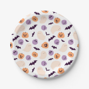 Fun Kids Halloween Pattern Paper Plate