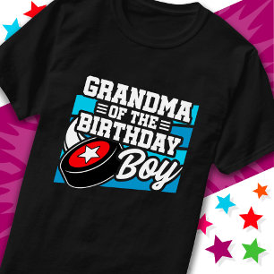 Fun Kids Hockey Party Grandma of the Birthday Boy T-Shirt