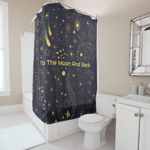 Fun Kids Outer Space Galaxy Constellations Shower Curtain