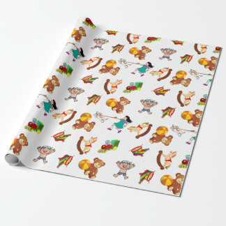 Fun Kids Playing Wrapping Paper