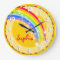 Fun kids rainbow name yellow wall clock