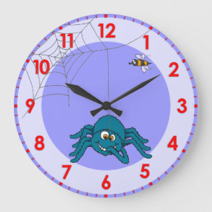 Fun kids spider wall clock