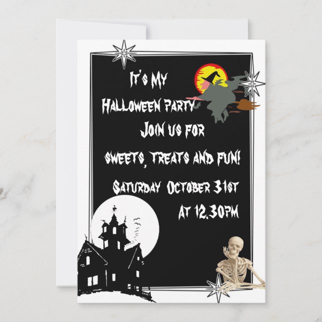 Fun kids spooky Halloween Invitation (Front)