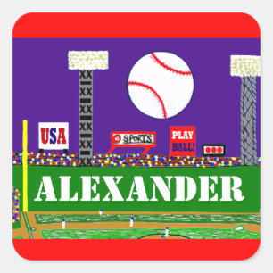 Fun Kids Sport Personalised Baseball Stickers Gift