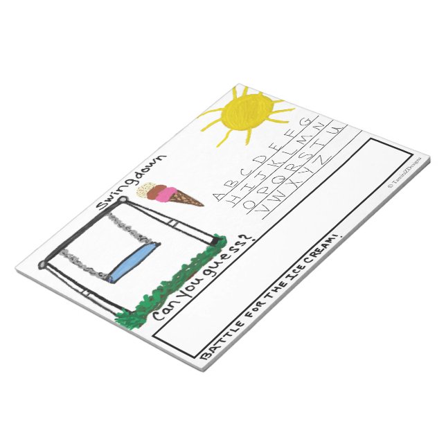 Fun Kids Swingdown Word Game Large Notepad (Angled)
