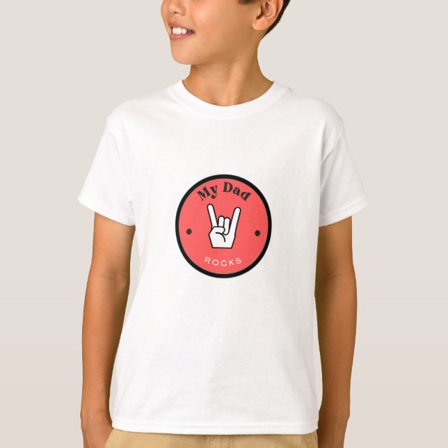 Fun! Kids' T-Shirt - My Dad ROCKS!  (Front)