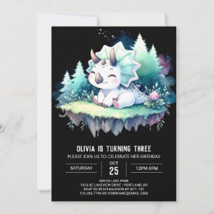 Fun Kids Triceratops Birthday Invitation