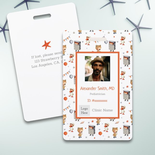 Fun Kids with Costumes Pattern Paediatrician ID Badge (Creator Uploaded)