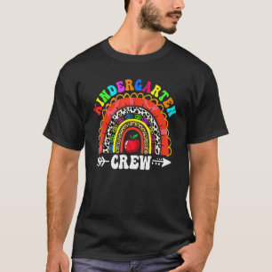 Fun Kindergarten Crew Rainbow First Day Cute Back  T-Shirt