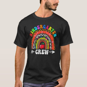 Fun Kindergarten Crew Rainbow First Day Cute Back T-Shirt