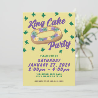 Fun King Cake Party Invitation