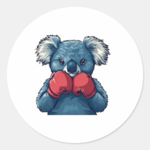 Fun Koala Bear Boxing For A Champion And Boxing Lo Classic Round Sticker