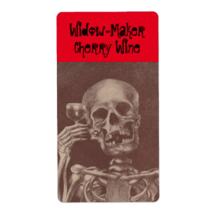 Fun Label Widowmaker Homemade Wine Skeleton toast