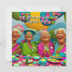 Fun Ladies Afternoon High Tea Garden Party 6 Invitation