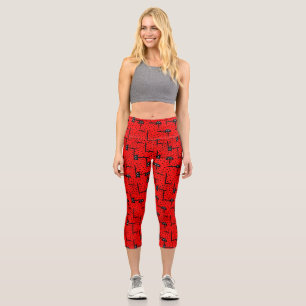 Fun Ladybugs - red pattern Capri Leggings