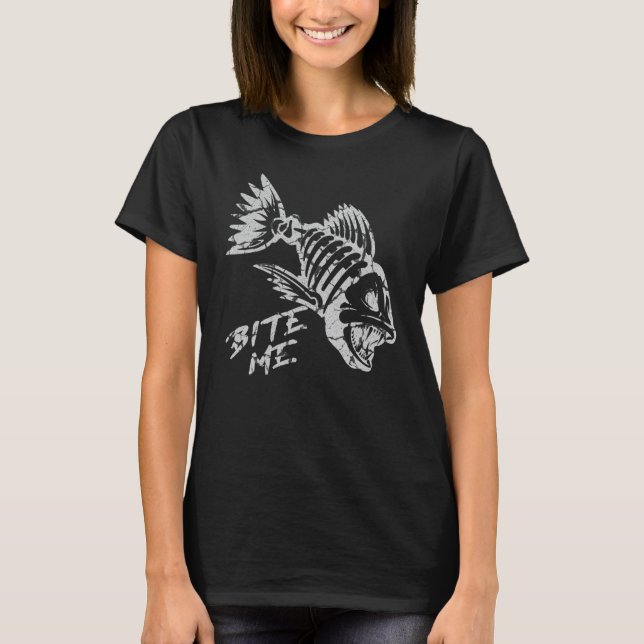 Fun Large Tooth Skeleton Fish Favourite Fishing T-Shirt (Front)