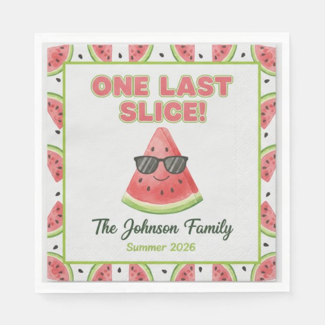 Fun Last Splash End of Summer Backyard BBQ Paper N Napkin (Front)