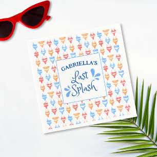Fun "Last Splash" Theme Personalised Bachelorette Napkin